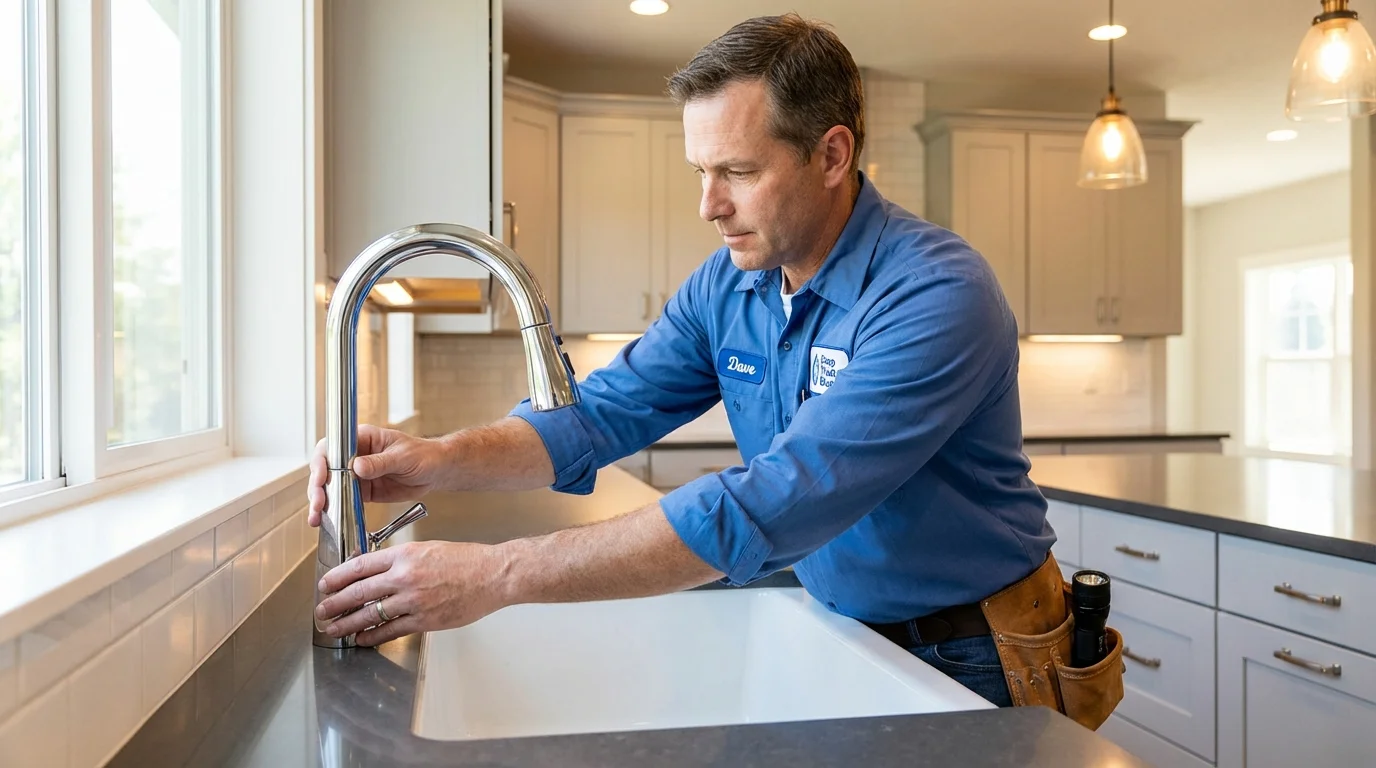 Kitchen faucet installation by Johns Plumbing LLC in Damascus